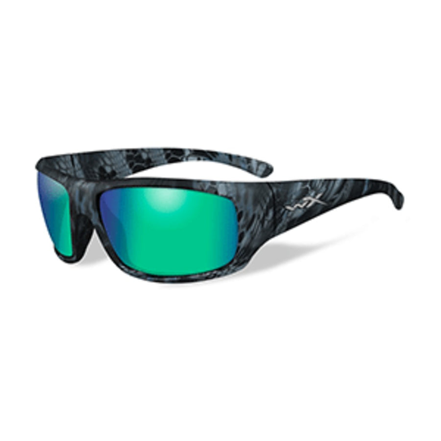 Wiley X Omega Sunglasses - Polarized Emerald Mirror Lens - Kryptek Neptune Frame