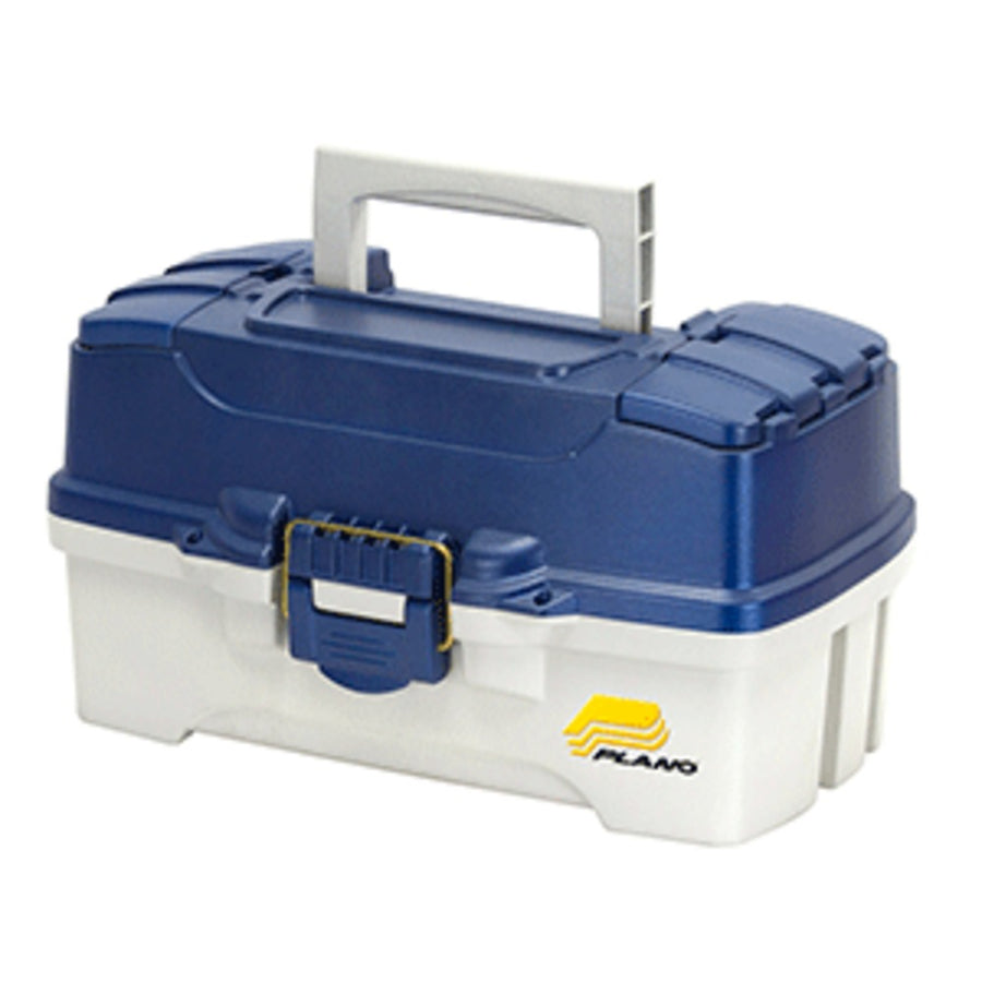 Plano 2-tray Tackle Box W/dual Top Access - Blue Metallic/off White