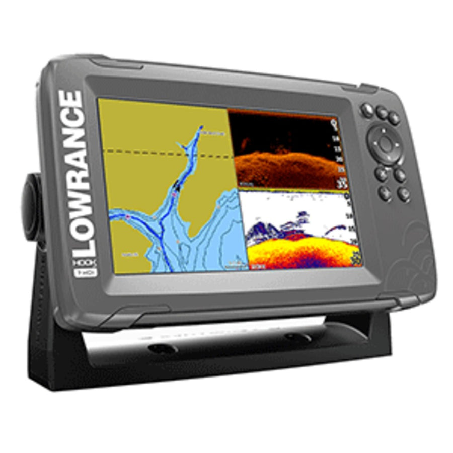 Lowrance Hook²-7 7 Chartplotter/fishfinder Splitshot Transom Mount Transducer W/built-in Us Inland Charts