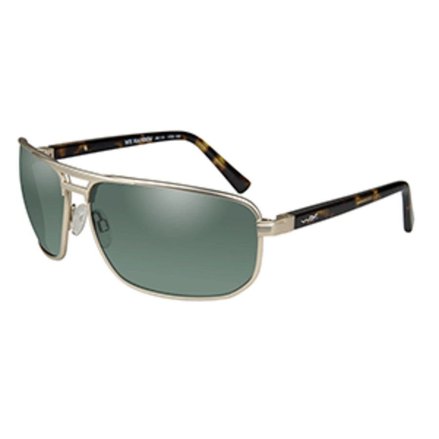 Wiley X Hayden Sunglasses - Polarized Green Lens - Satin Gold Frame