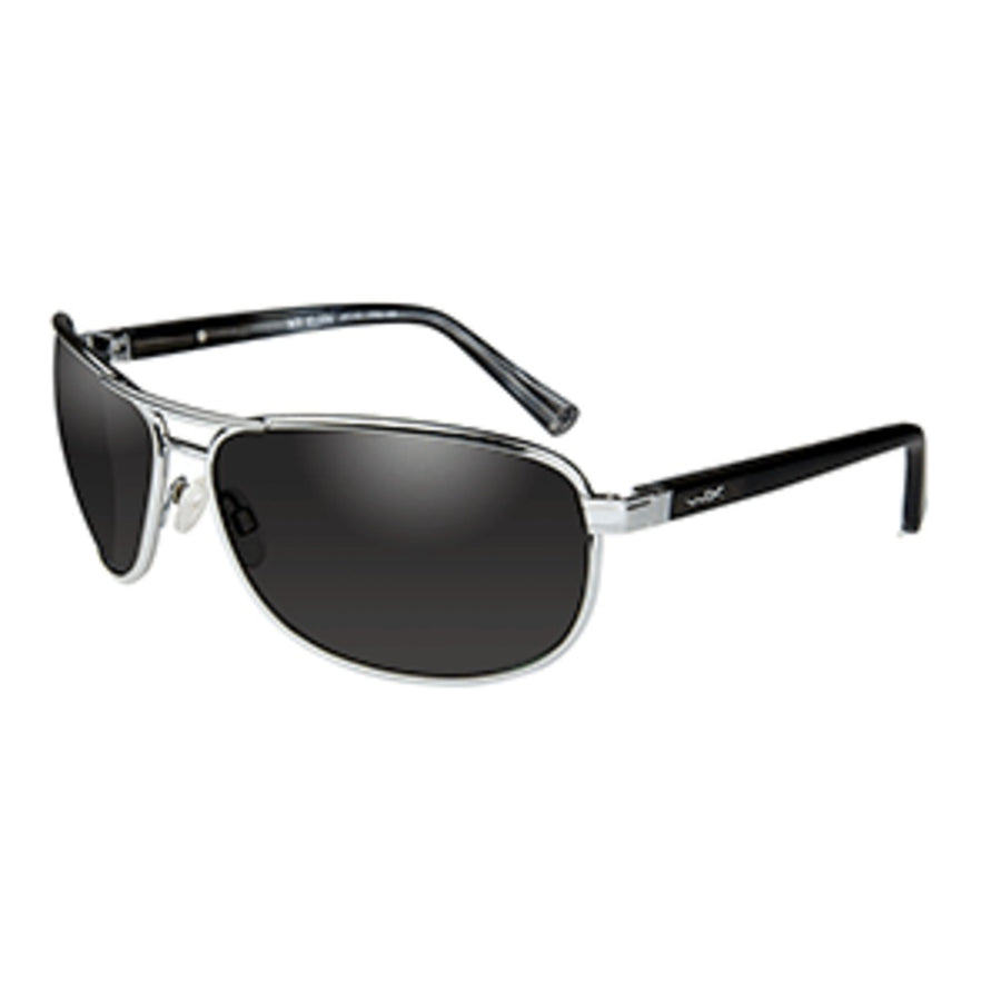 Wiley X Klein Sunglasses - Smoke Grey Lens - Silver Frame