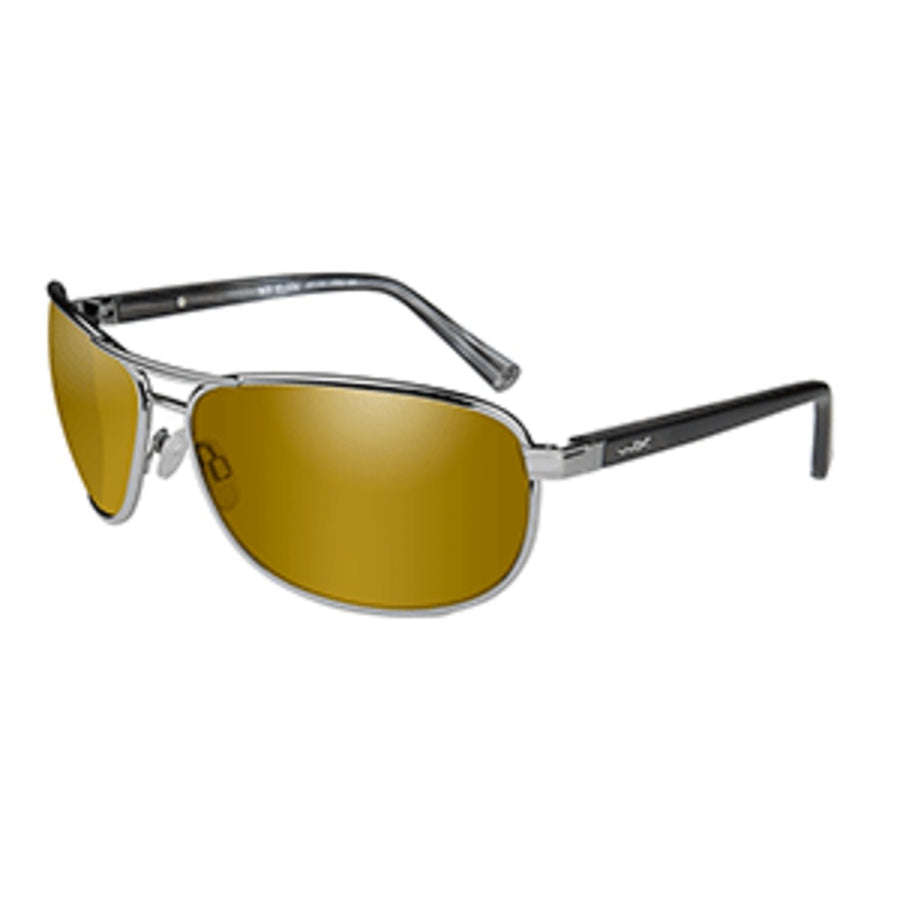 Wiley X Klein Sunglasses - Polarized Venice Gold Mirror Amber Lens - Matte Gunmetal Frame