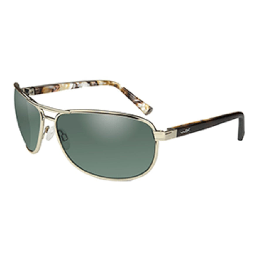 Wiley X Klein Sunglasses - Polarized Smoke Green Lens - Gold Frame