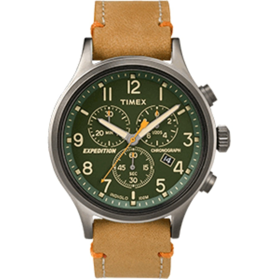 Timex Expedition® Scout™ Chronograph Leather Watch - Green Dial