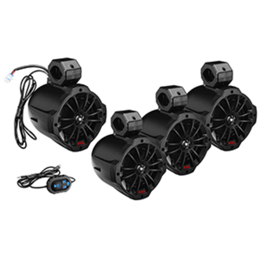 Boss Audio B62abt 6.5 2-way Amplified Waketower Speakers W/bluetooth Controller - Set Of 4