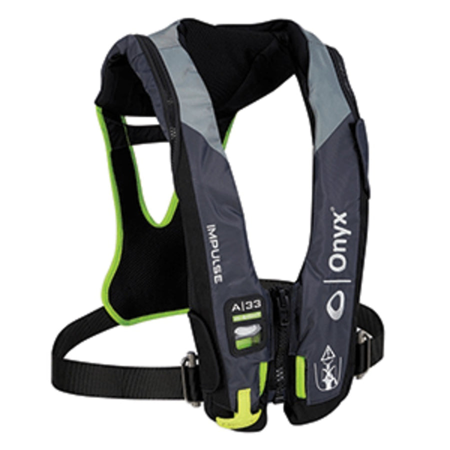 Onyx Impulse A-33 In-sight W/harness Automatic Inflatable Life Jacket (pfd) - Grey/neon Green