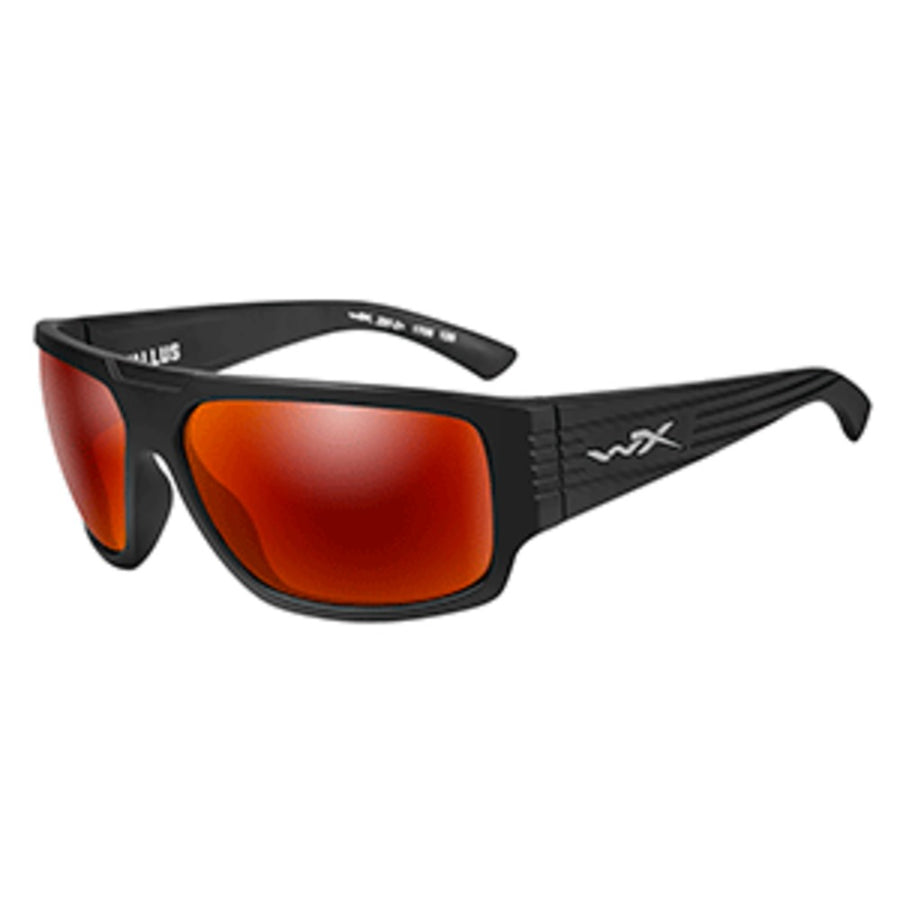 Wiley X Vallus Sunglasses - Polarized Crimson Mirror Lens - Matte Black Frame