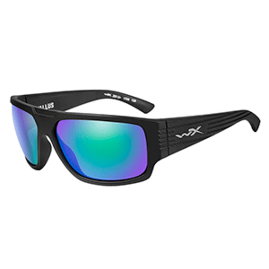 Wiley X Vallus Sunglasses - Polarized Emerald Mirror Lens - Matte Black Frame