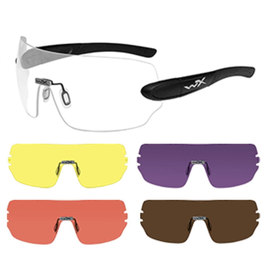 Wiley X Detection Sunglasses - Clear, Yellow, Orange, Purple & Copper Lens - Matte Black Frame