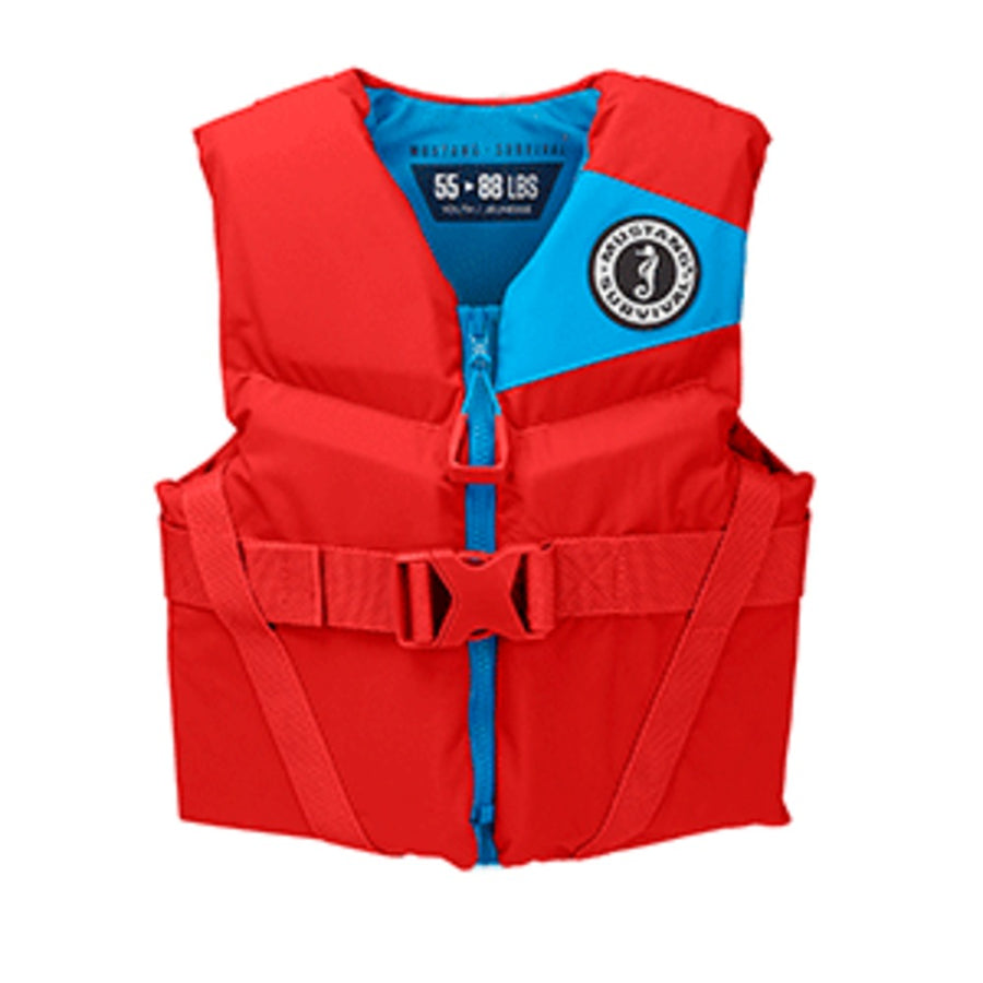 Mustang Rev Youth Foam Vest - 55-88lbs - Imperial Red