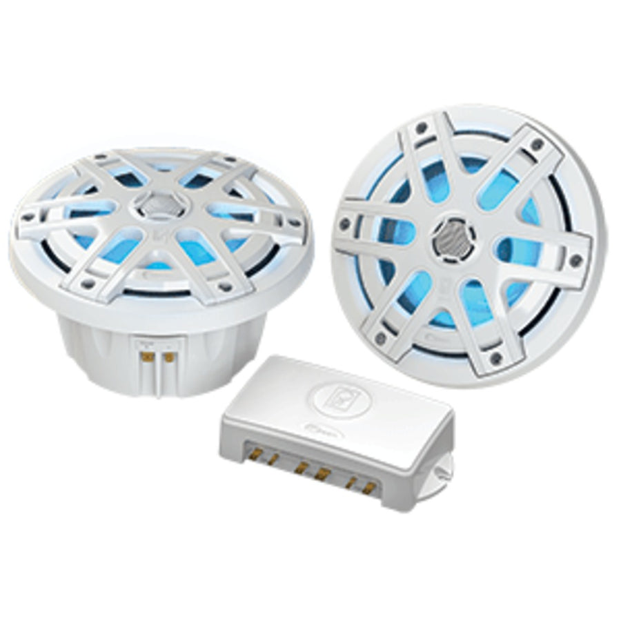 Poly-planar Ma-oc6 6.5 Round Waterproof Blue Led Lit Speaker - White