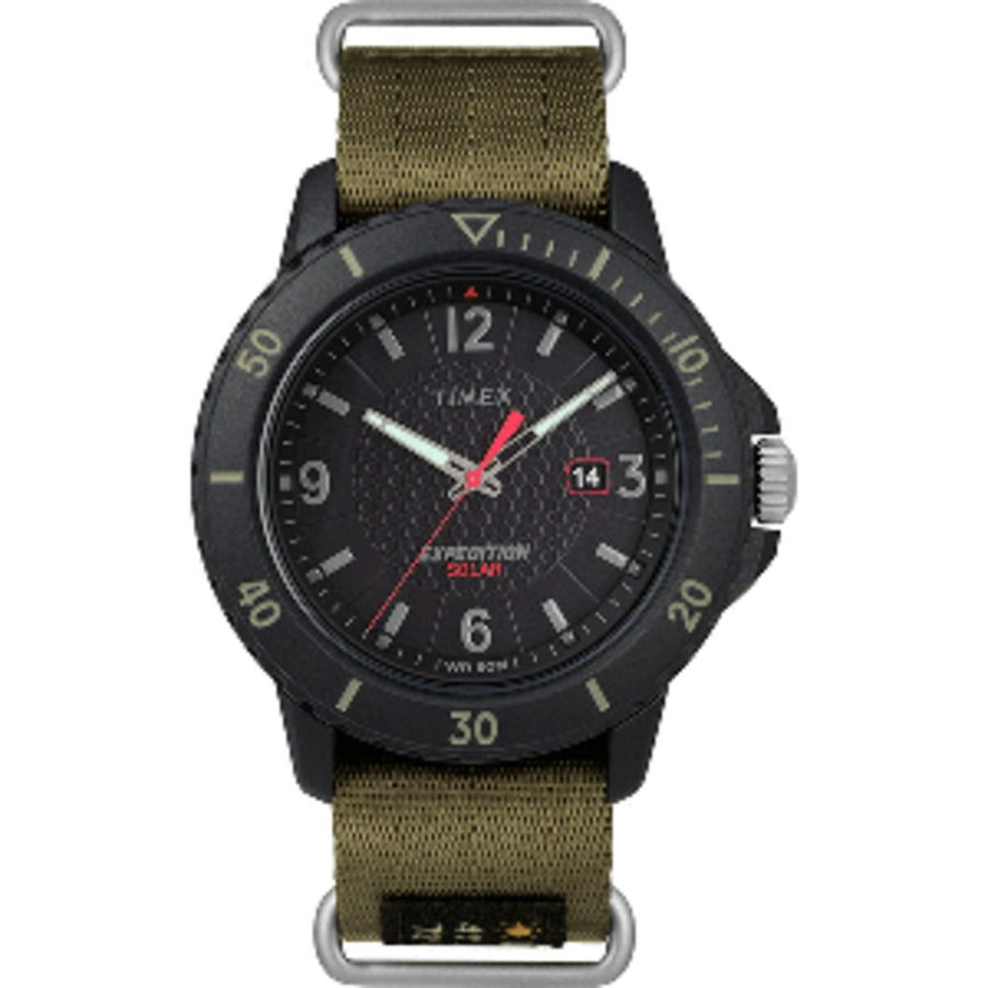 Timex Gallatin Nylon Slip-thru Watch - Solar Green/black Dial