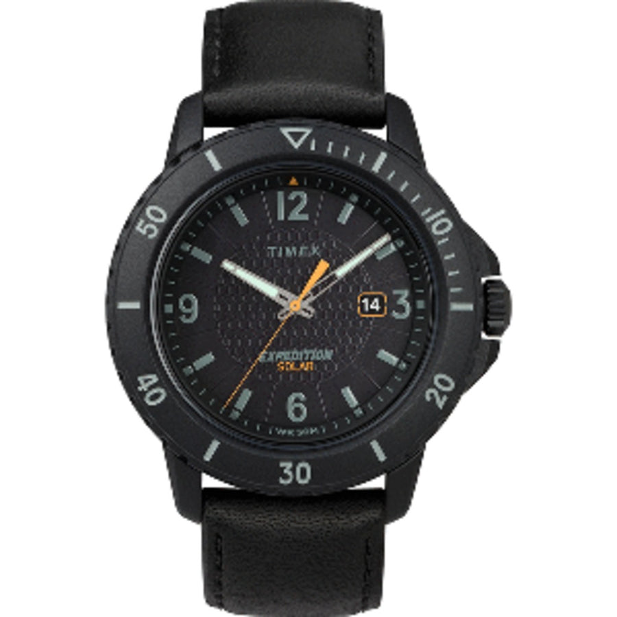 Timex Gallatin Solar Watch - Leather Strap/black Dial