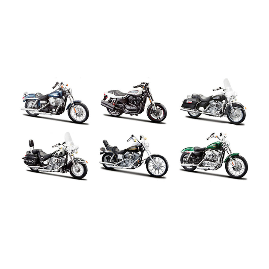 Harley Davidson Motorcycle 6pc Set Series 32 1/18 Diecast Models By Maisto 31360-32