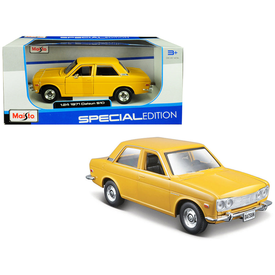 1971 Datsun 510 Yellow Special Edition 1/24 Diecast Model Car By Maisto 31518y