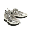 Metallic Leather Union Sneakers - Silver