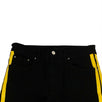 Denim Skinny Yellow Side Stripe Jeans - Black