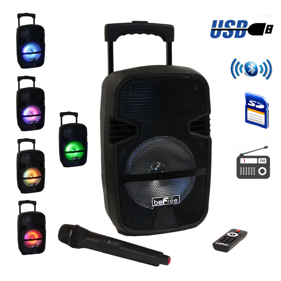 Befree Sound 8 Inch 400 Watt Bluetooth Portable Party Pa Speaker System With Illuminating Lights