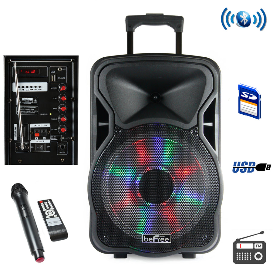 Befree Sound 15 Inch Bluetooth Rechargeable Party Speaker With Illuminating Lights