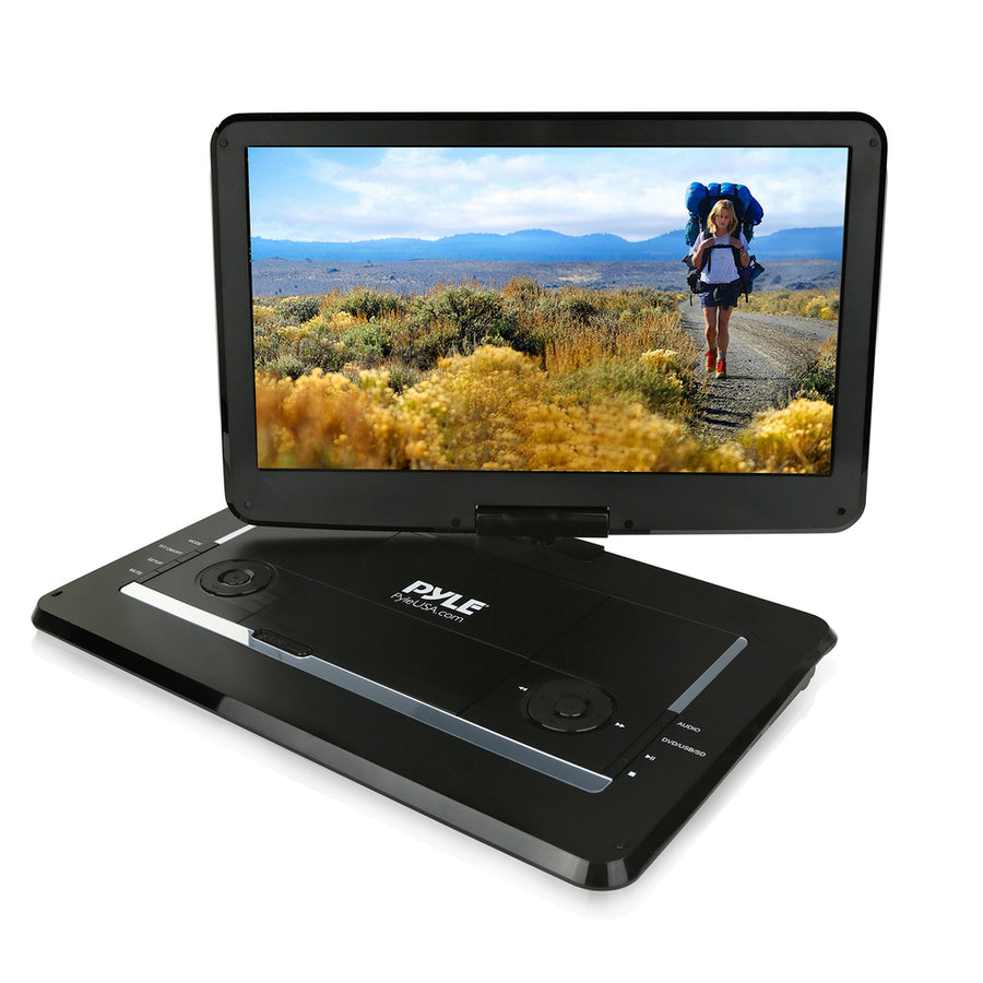 15’’ Portable Cd/dvd Player, Hd Widescreen Display, Built-in Rechargeable Battery, Usb/sd Card Memory Readers