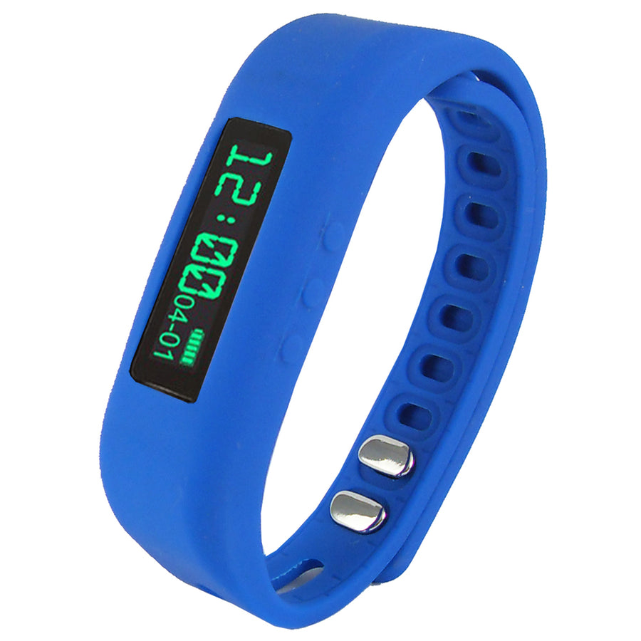 Supersonic 0.91 Fitness Wristband With Bluetooth Pedometer, Calorie Counter And More-blue