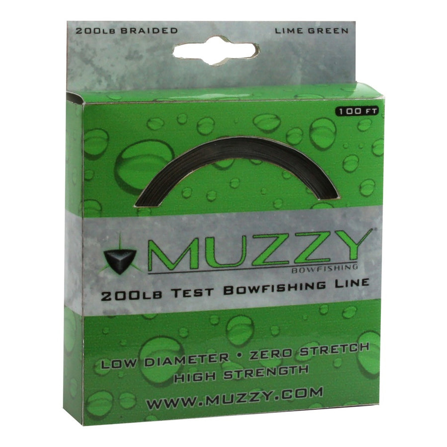 Muzzy 200# Braided Bowfishing Line-100 Ft. Spool-lime Green