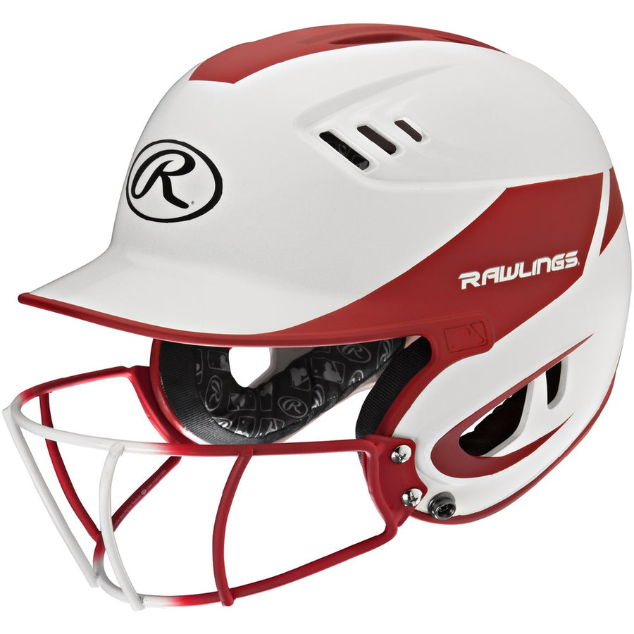 Rawlings Velo Junior 2-tone Home Softball Helmet Mask-red