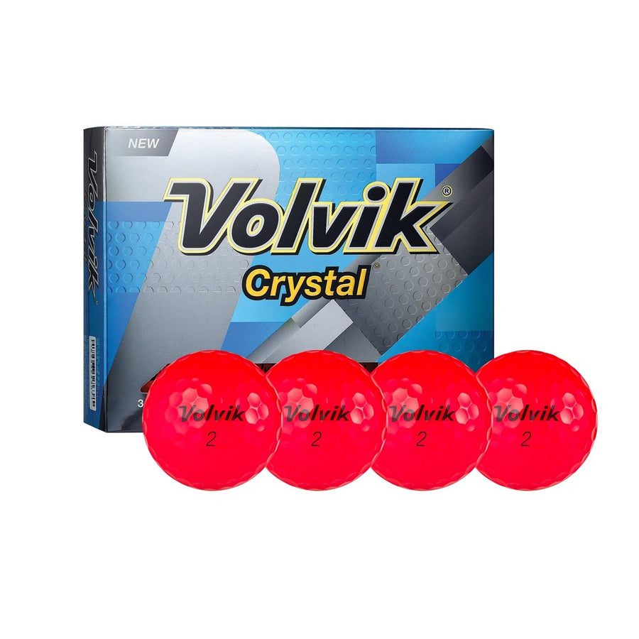 Volvik Crystal 3 Pc Golf Balls (ruby Red)