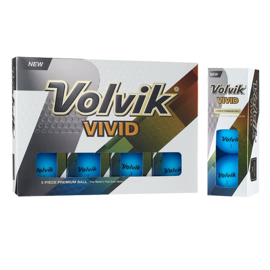 Volvik Vivid 3 Pc Golf Balls - Matte Blue