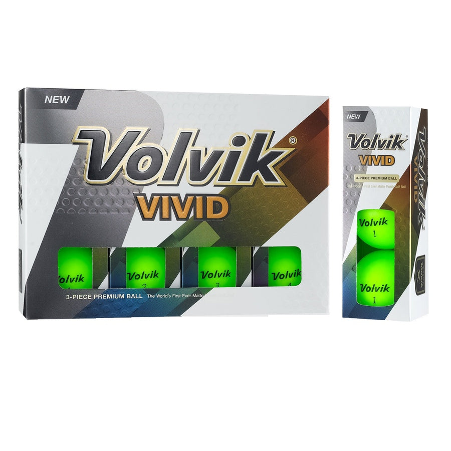 Volvik Vivid 3 Pc Golf Balls - Matte Green