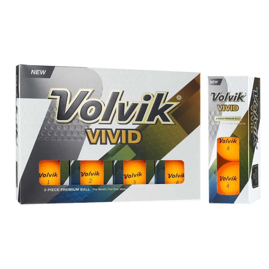 Volvik Vivid 3 Pc Golf Balls - Matte Orange