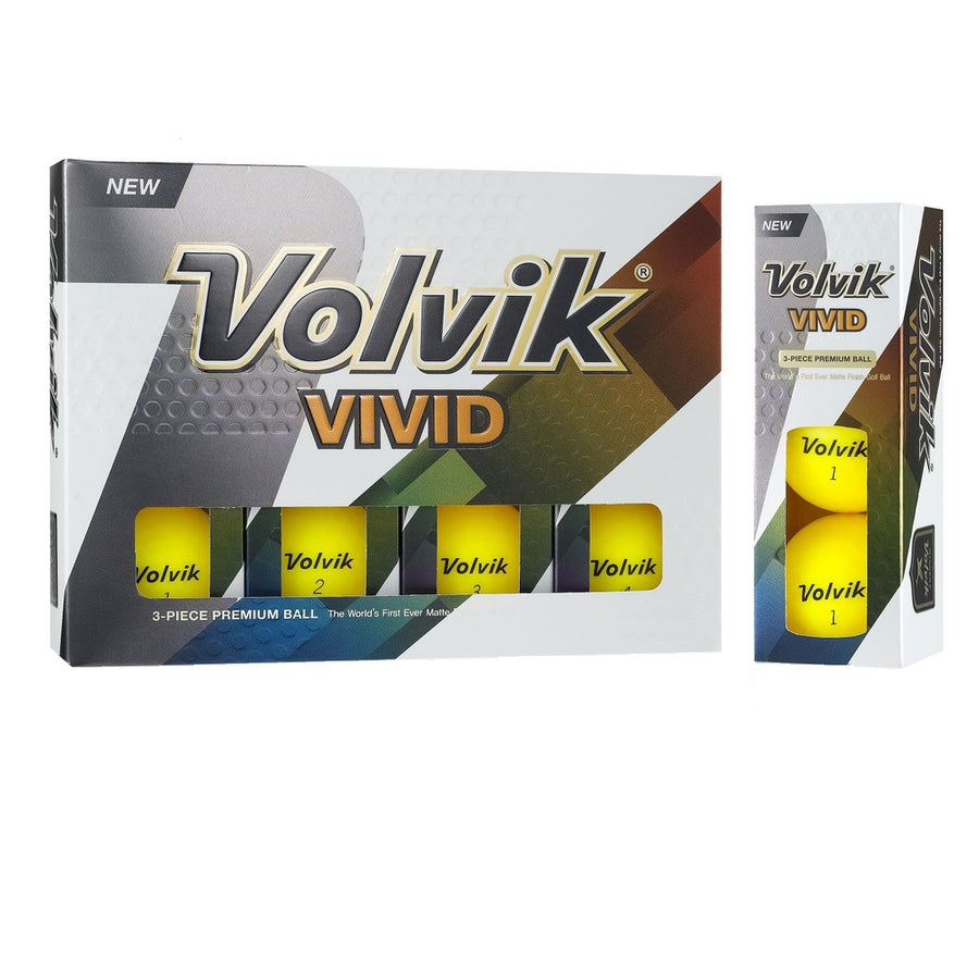 Volvik Vivid 3 Pc Golf Balls - Matte Yellow