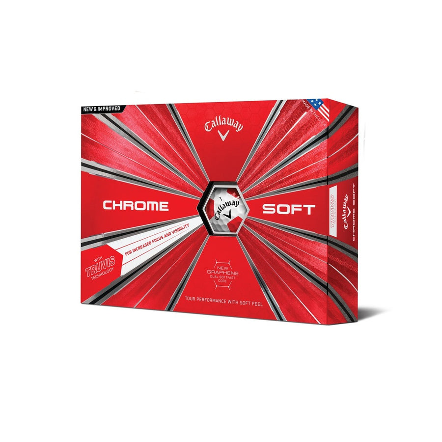 Callaway Chrome Soft Truvis Golf Ball 12-pack Red White