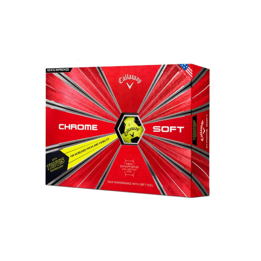 Callaway Chrome Soft Truvis Golf Ball 12-pack Yellow Black