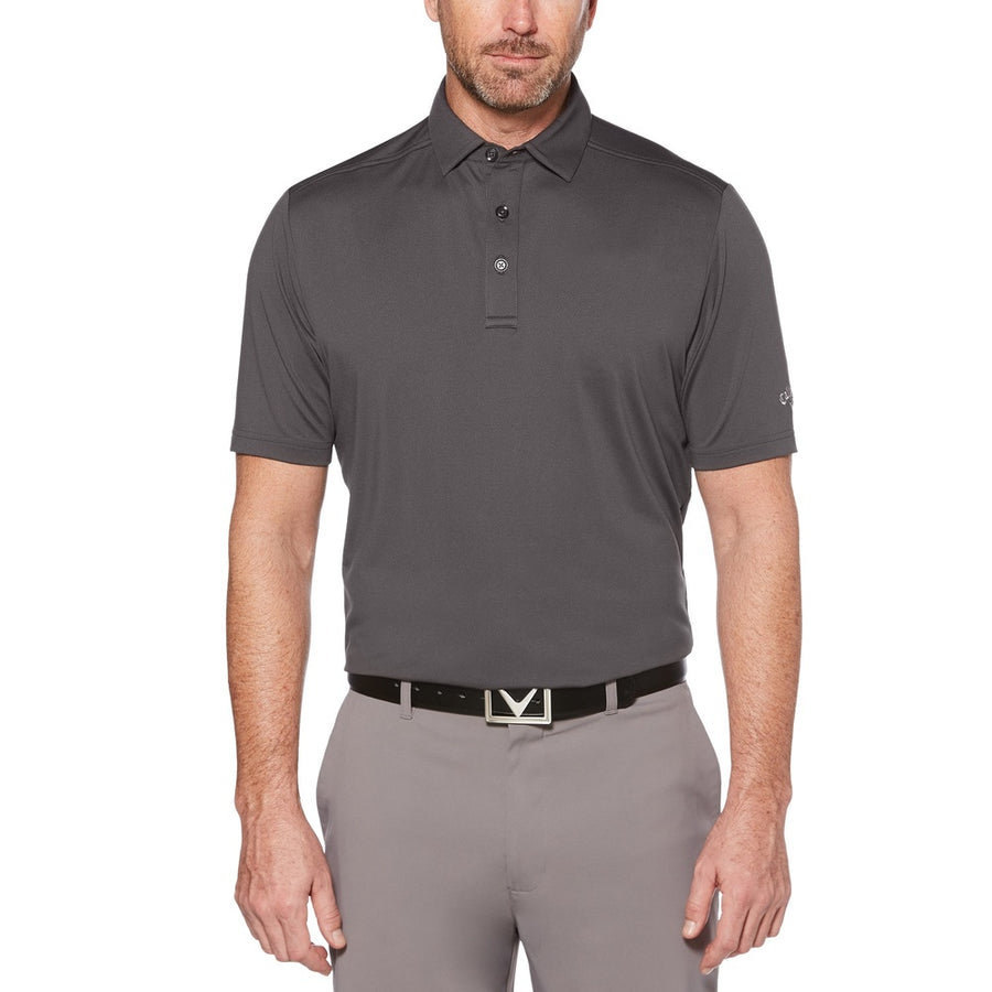 Callaway Opti-dri Micro-hex Solid Polo Asphalt/grey Logo Xxl