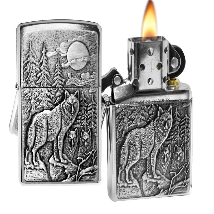 Zippo Brushed Chrome Timberwolves Lighter