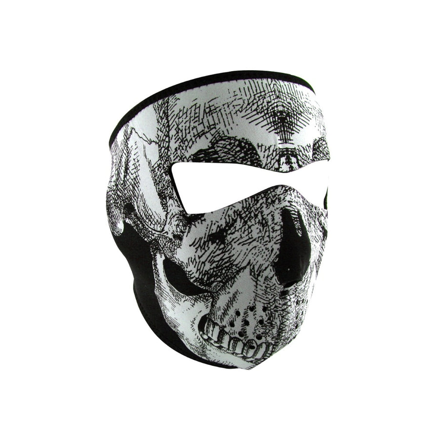 Zanheadgear Full Mask Glow In The Dark Blk-wht Skull Face