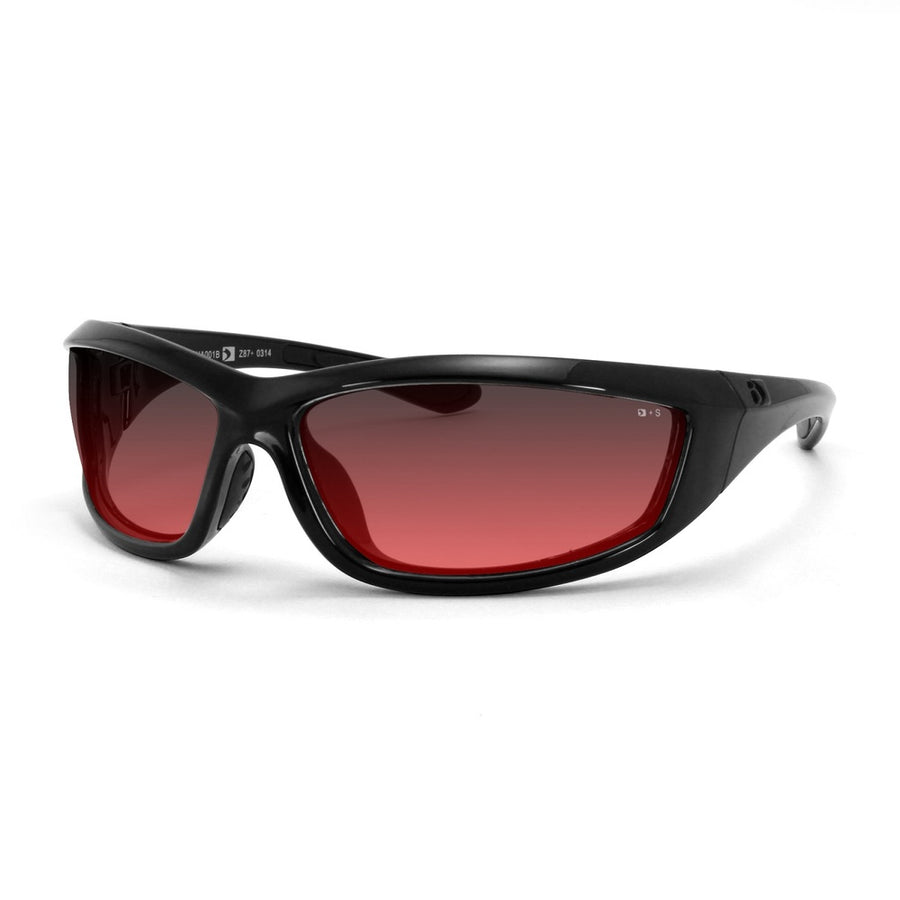 Bobster Charger Ansi Z87 Sunglass-black Frame-rose Lenses