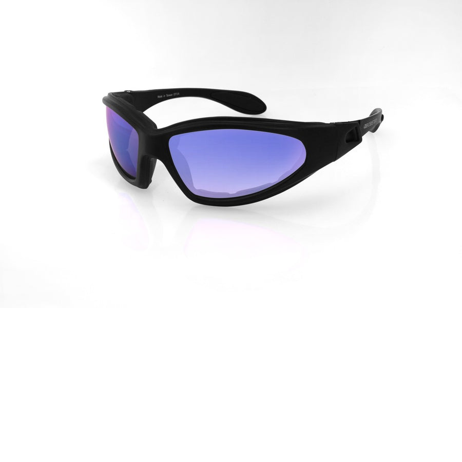 Bobster Gxr Sunglasses-matte Black W-smoked Blue Mirror Lens