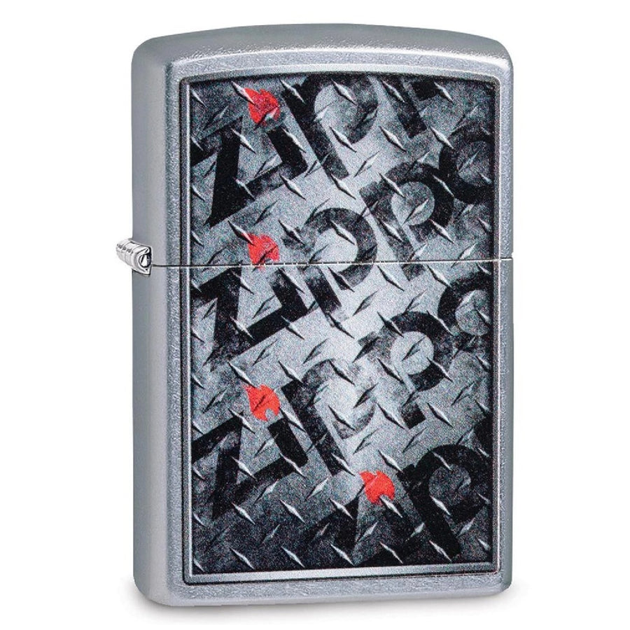 Zippo Street Chrome Diamond Plate Zippo Design Lighter