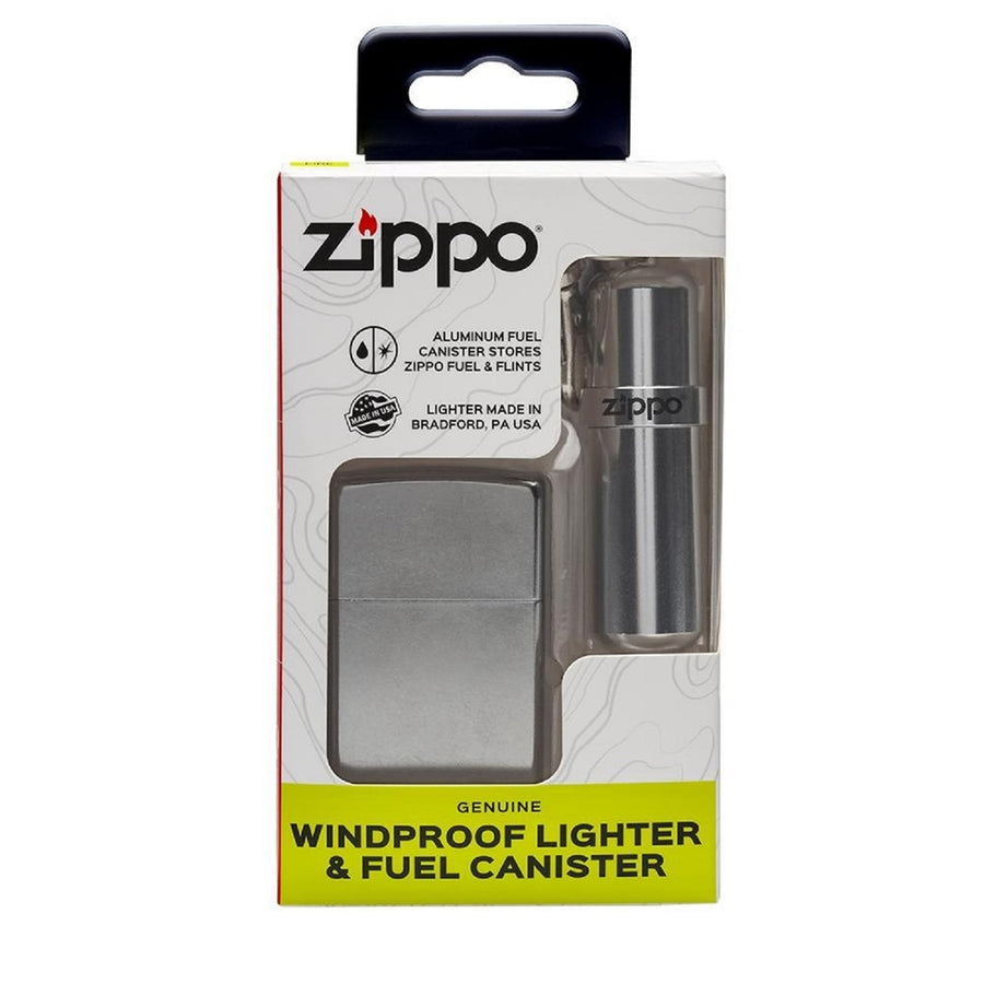 Zippo Street Chrome And Fuel Canister Combo Set