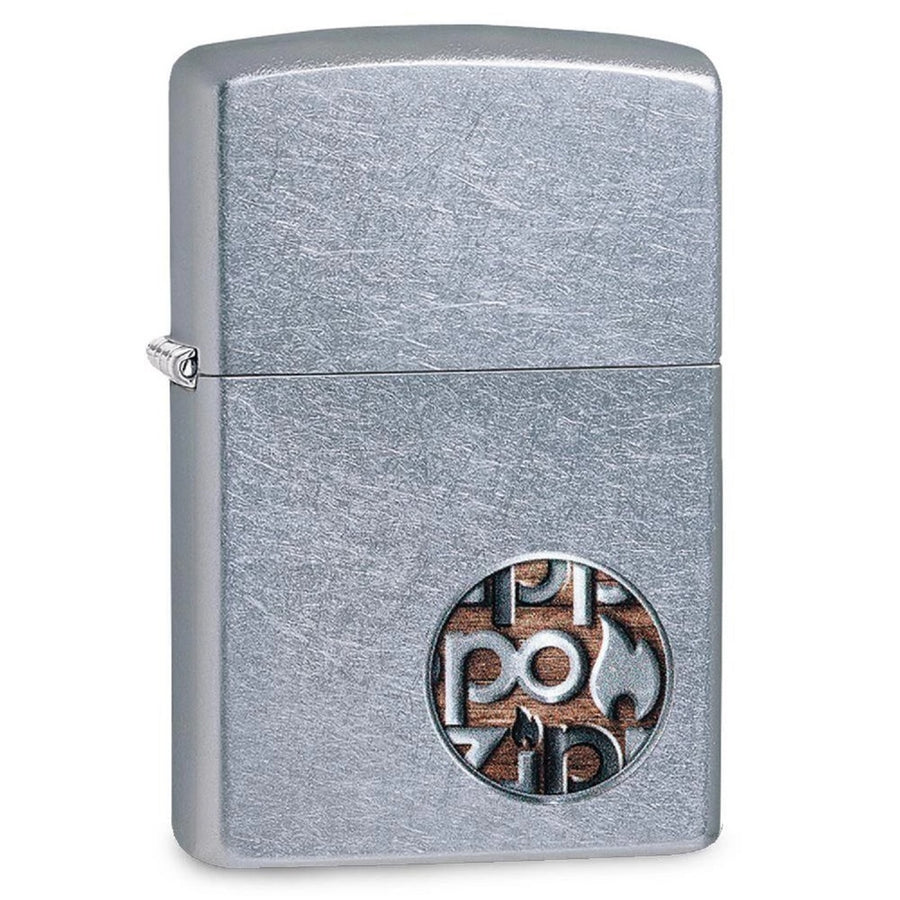 Zippo Street Chrome Zippo Button Logo Lighter