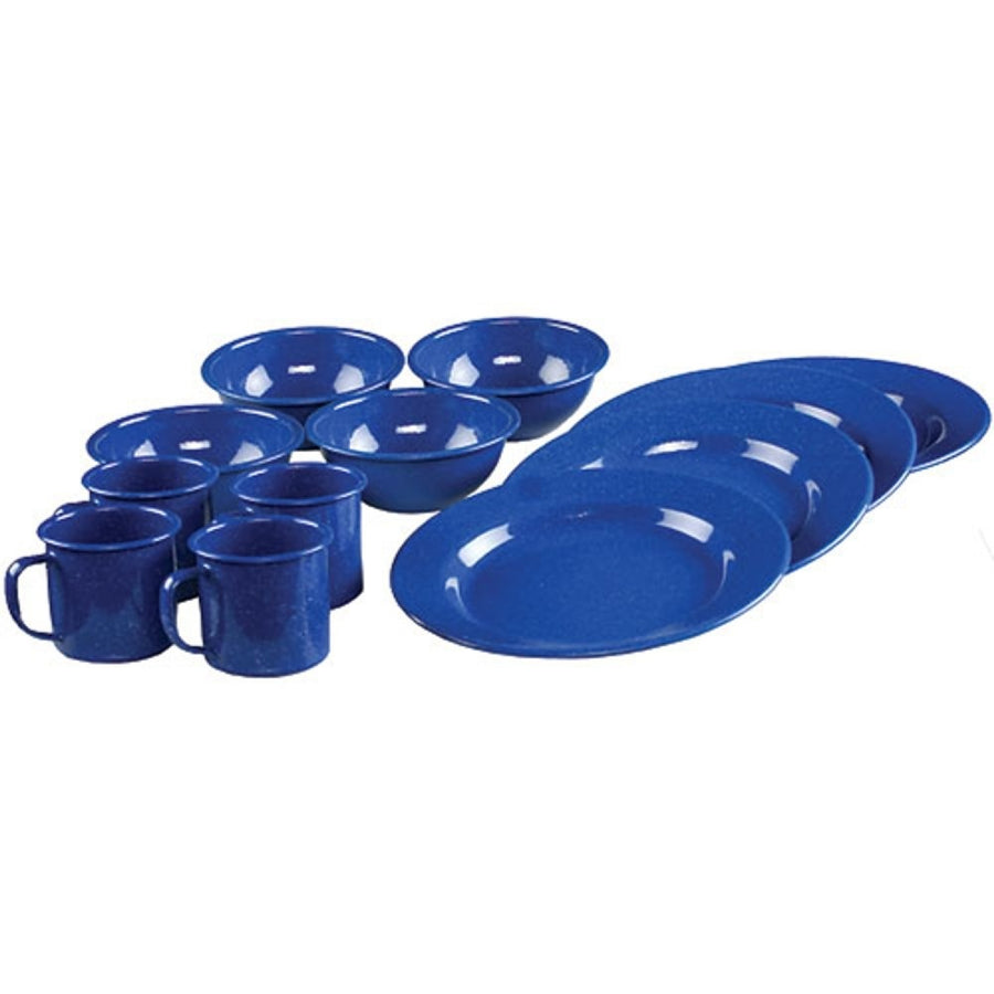 Coleman 12 Piece Enamelware Dining Set Blue 2000016404