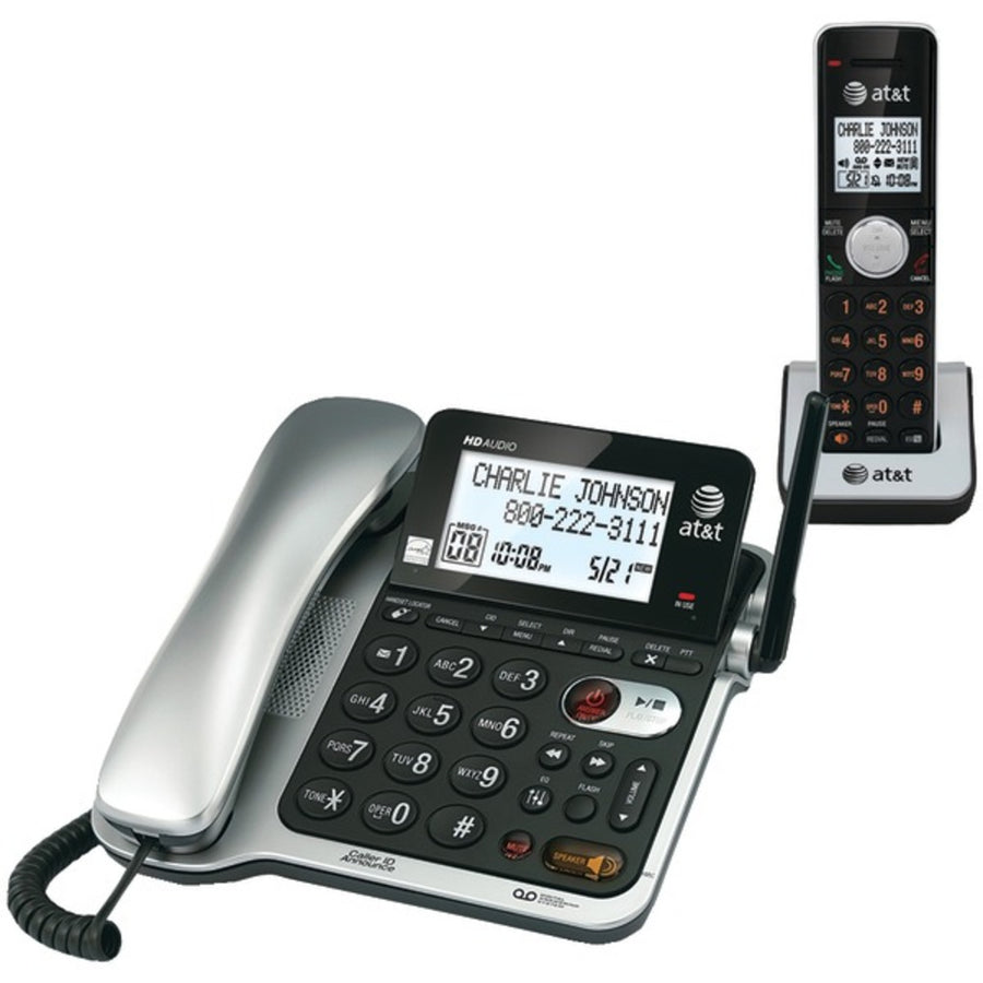 At&t Cl84102 Dect 6.0 Corded/cordless Phone System With Digital Answering System & Caller Id/call Waiting