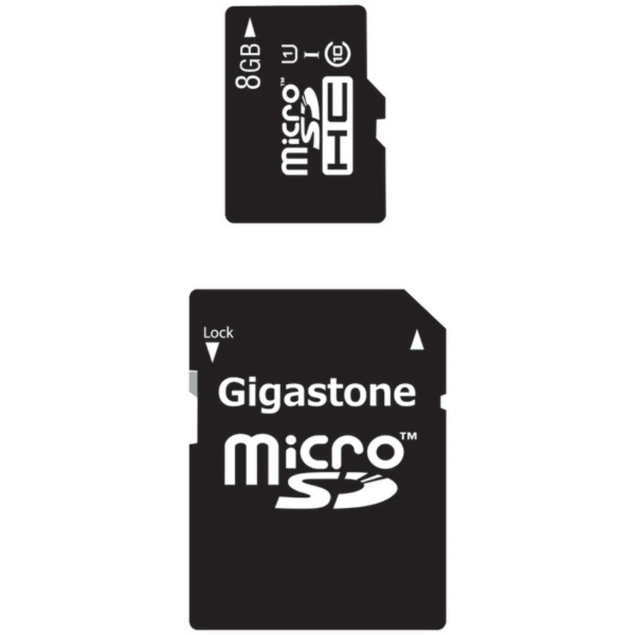 Gigastone Gs-2in1c1008g-r Class 10 Uhs-1 Microsdhc Card & Sd Adapter (8gb)