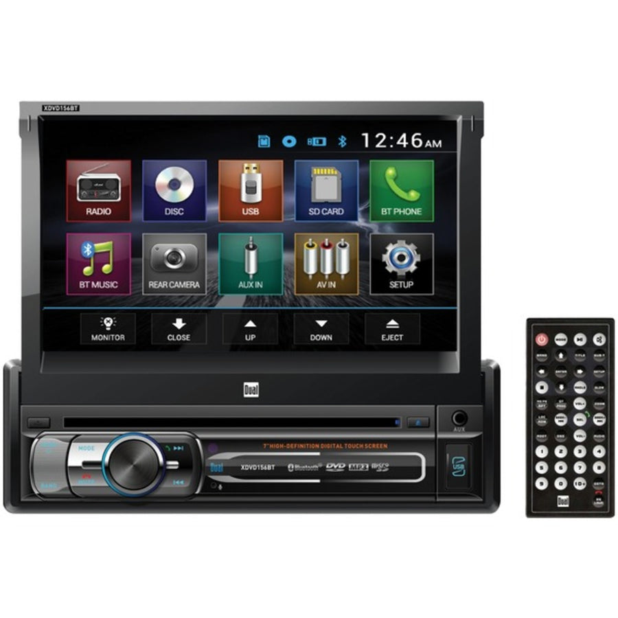 Dual Xdvd156bt 7 Single-din In-dash Dvd Receiver With Bluetooth & Motorized Touchscreen