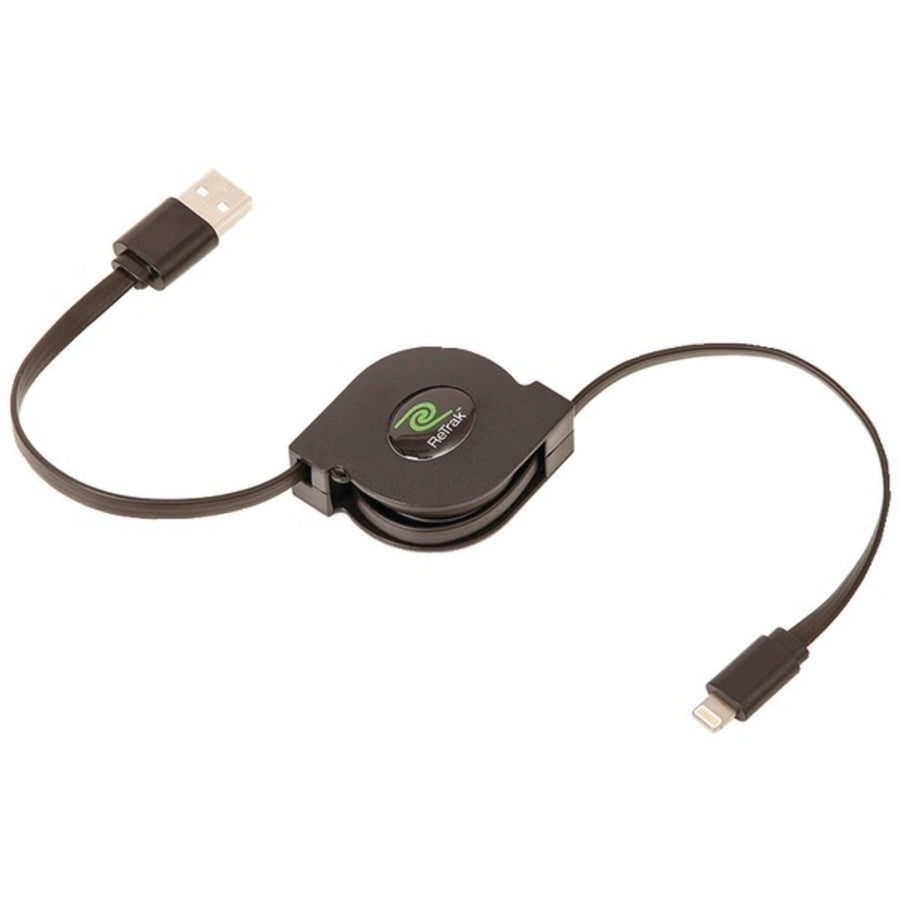 Retrak Etesltb Retractable Charge And Sync Usb Cable With Lightning Connector, 3 Feet (black)