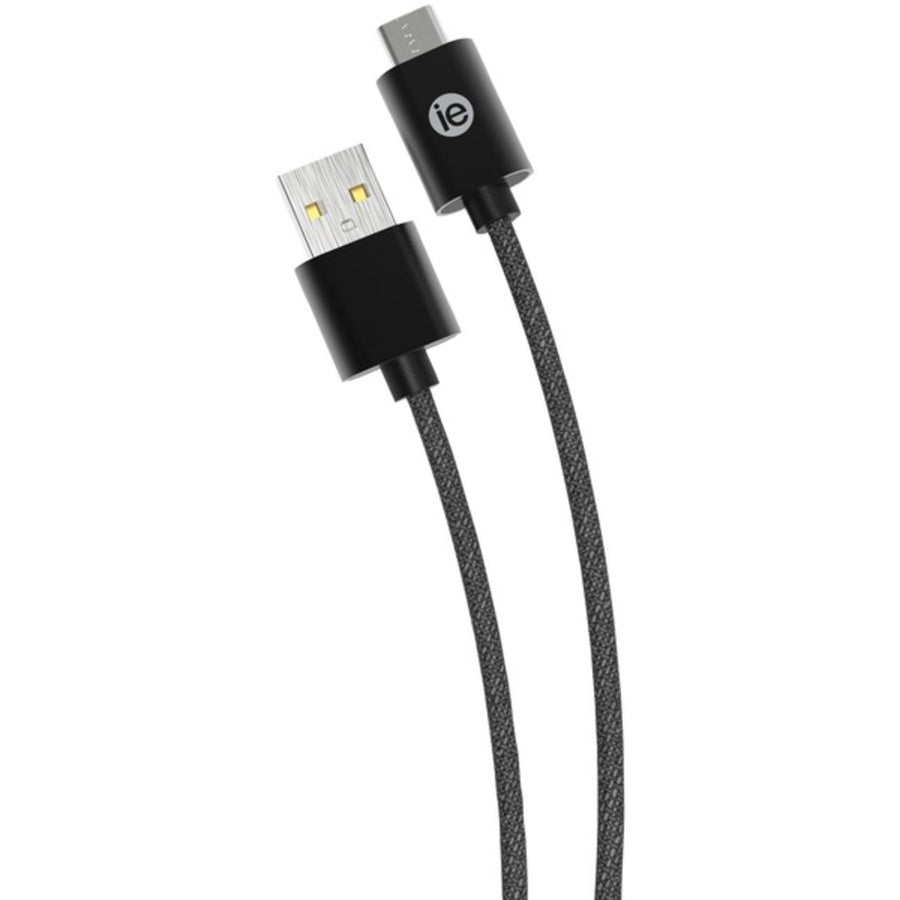 Iessentials Ien-bc10c-bk Charge & Sync Braided Usb-c To Usb-a Cable, 10ft (black)