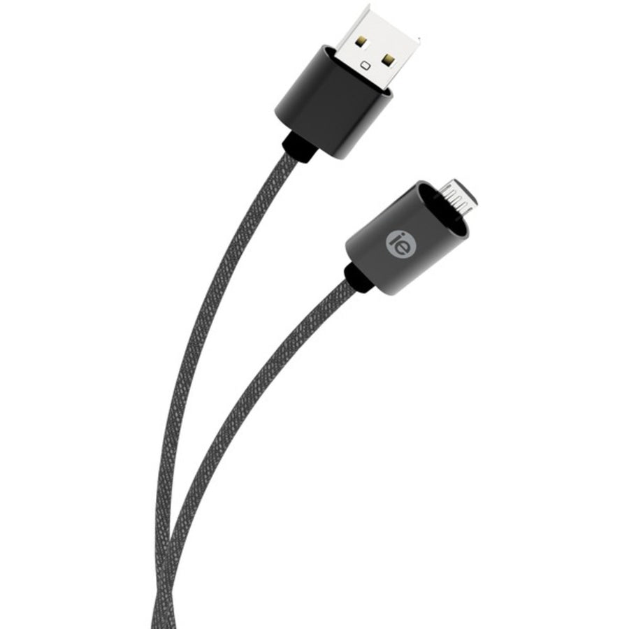 Iessentials Ien-bc10m-bk Charge & Sync Braided Micro Usb To Usb Cable, 10ft (black)