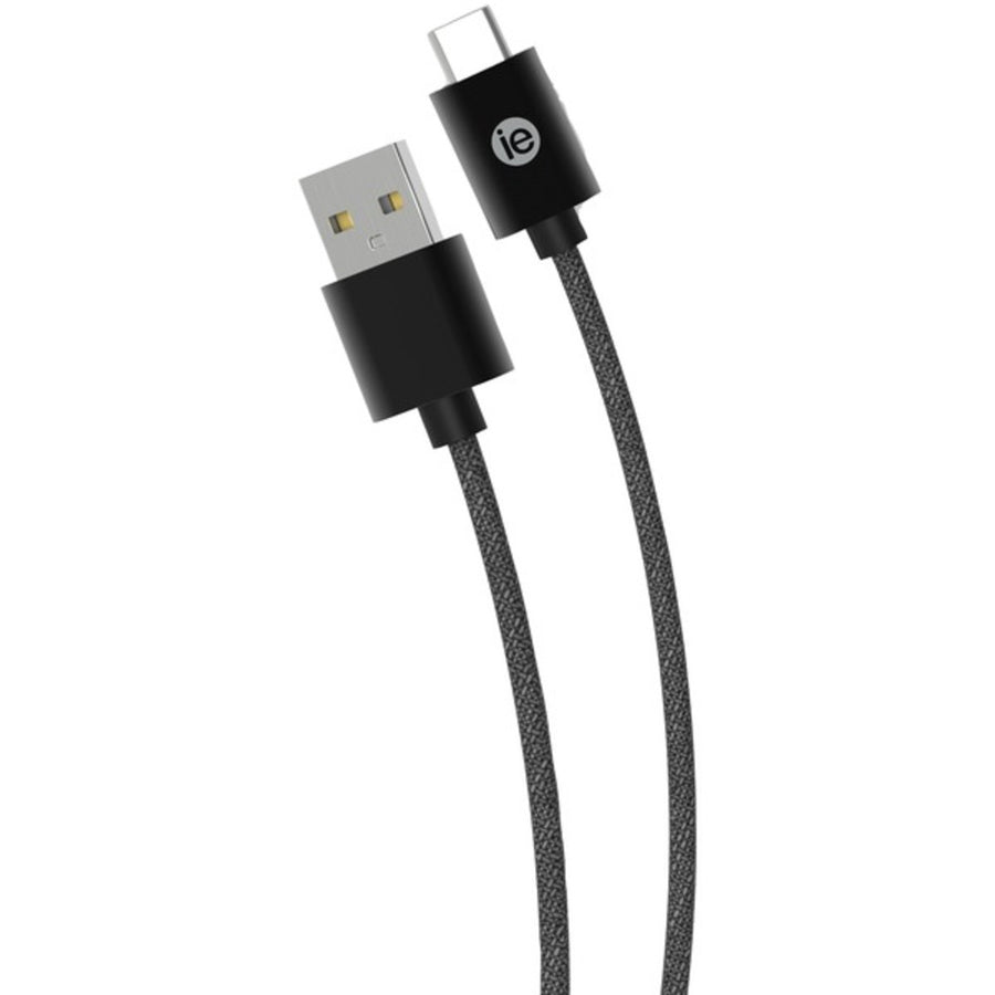 Iessentials Ien-bc6c-bk Charge & Sync Braided Usb-c To Usb-a Cable, 6ft (black)